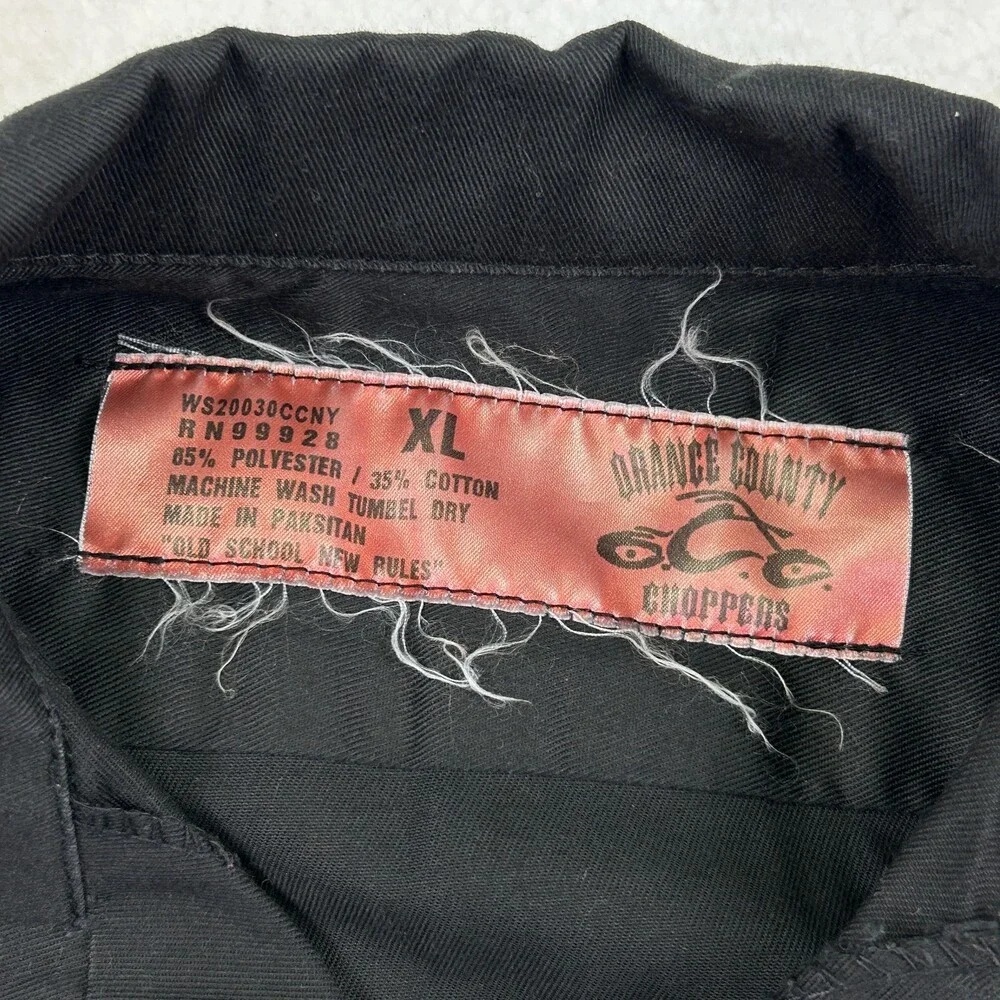 Choppers Button-Up Shirt Mens XL Black Biker Rally Fayetteville 2011 Motorcycle